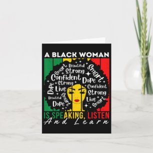 Carte Une Femme Noire Parle Écouter Et Apprendre Afro Wo