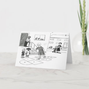 Carte Une femme plus âgée saute en jouant à la scotch av