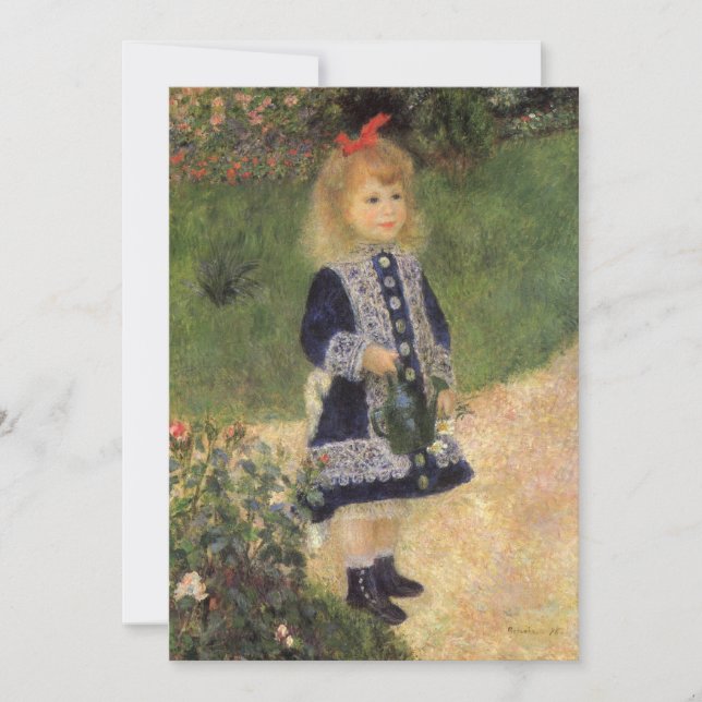 Carte Une fille à la canne d'arrosage par Pierre Renoir (Devant)