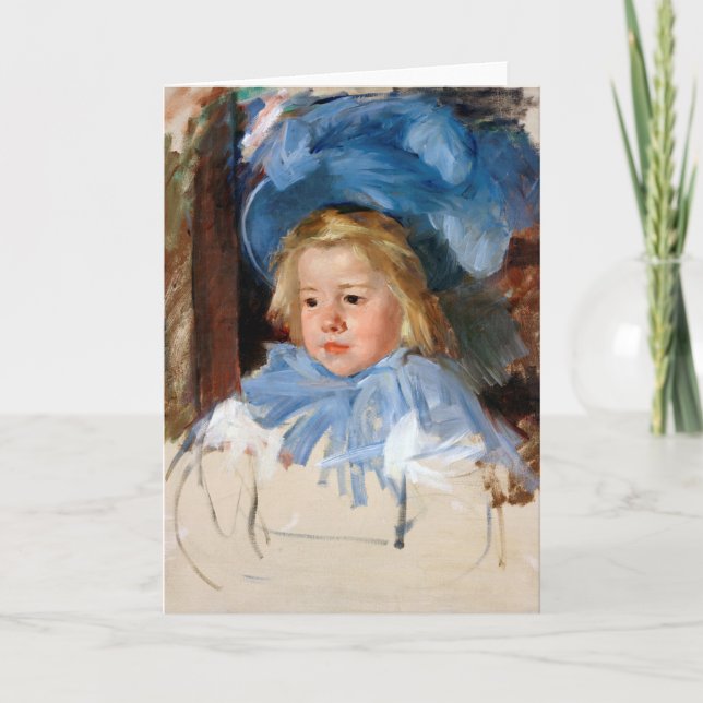 Carte Une fille dans un Bonnet bleu, Mary Cassatt (Devant)