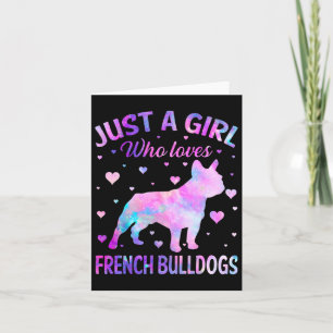 Carte Une fille qui aime français Bulldogs chien amusant