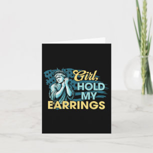 Carte Une Fille Tenant Mes Boucles D'Oreilles Statue De 