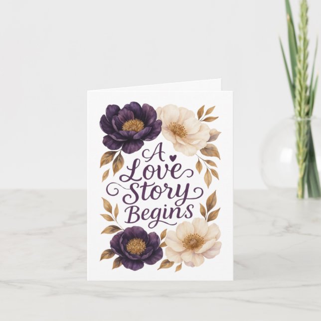 Carte Une histoire d'amour commence le salut Mariage (Devant)