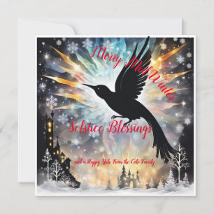 Carte Une histoire de solstice d'hiver rétro d'amour et