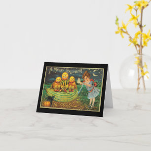 Carte Une joyeuse Citrouille d'Halloween Melons fille Vi