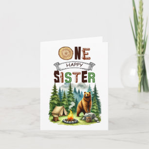 Carte Une joyeuse Soeur Camper Premier Anniversaire Camp