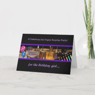 Carte Une Las Vegas Surprise Birthday Party Card 21e fil