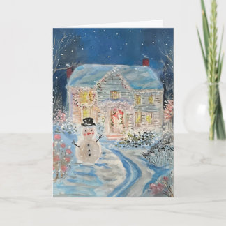Carte Une maison de vacances festive de Noël