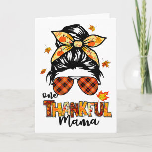 Carte Une maman reconnaissante Funny Messy Bun automne T