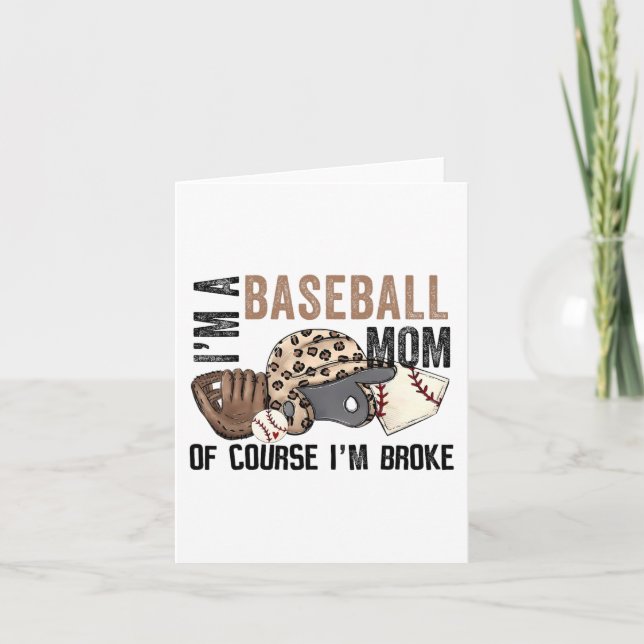 Carte Une mère de baseball Bien sûr que je suis fauchée  (Devant)