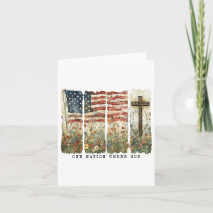 Carte Une nation sous Dieu Drapeau 4 juillet Patriotique