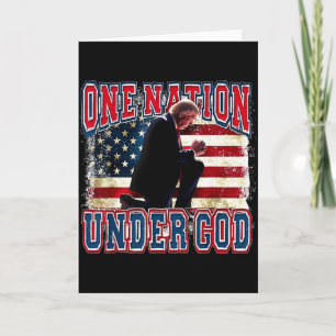 Carte Une nation sous Dieu Trump Prie Jésus Drapeau amér