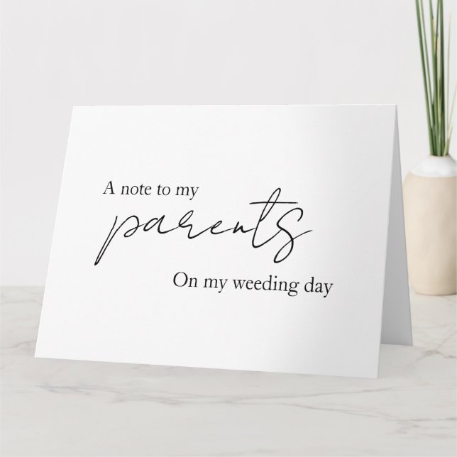 Carte Une note à mes parents, beaux-parents, maman, papa (Devant)