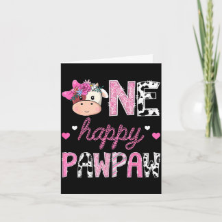 Carte Une papaye heureuse 1er anniversaire fille rose fe