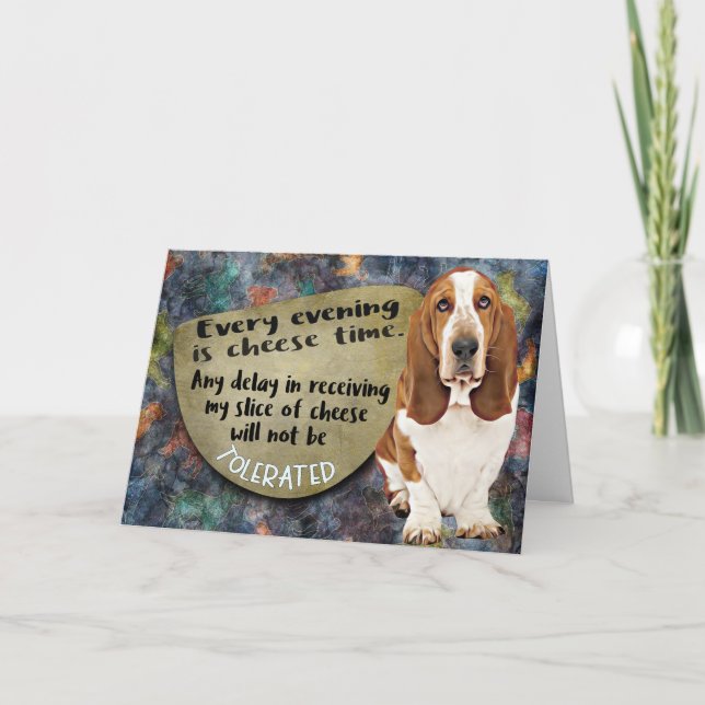 Carte Une pensée hilarante de votre Basset Hound Anniver (Devant)