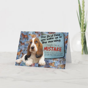 Carte Une pensée hilarante de votre Basset Hound Anniver