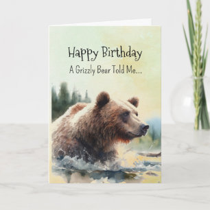 Carte Une personnalité grizzly Ours Anniversaire Animaux