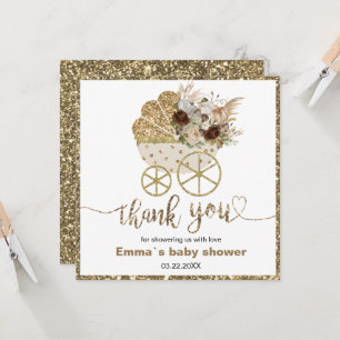 Carte Une petite fête de bébé citrouille merci