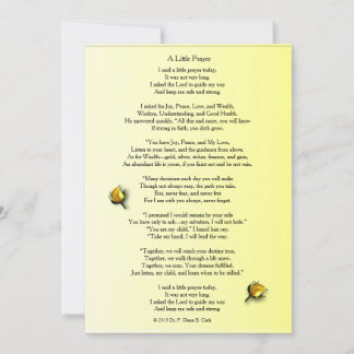 Carte "Une Petite Prière" Mat Yellow Rose Bud