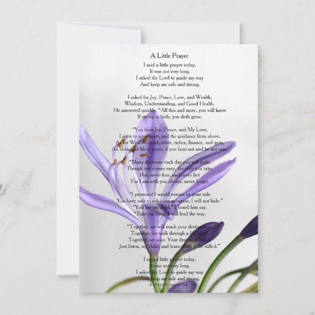 Carte "Une petite prière" Matte (Devant)
