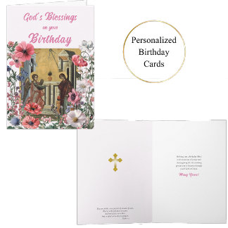 Carte Une profusion de fleurs Anniversaire chrétien orth