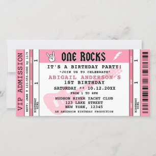 CARTE UNE ROCHE CONCERT TICKET 1ER ANNIVERSAIRE INVITATI