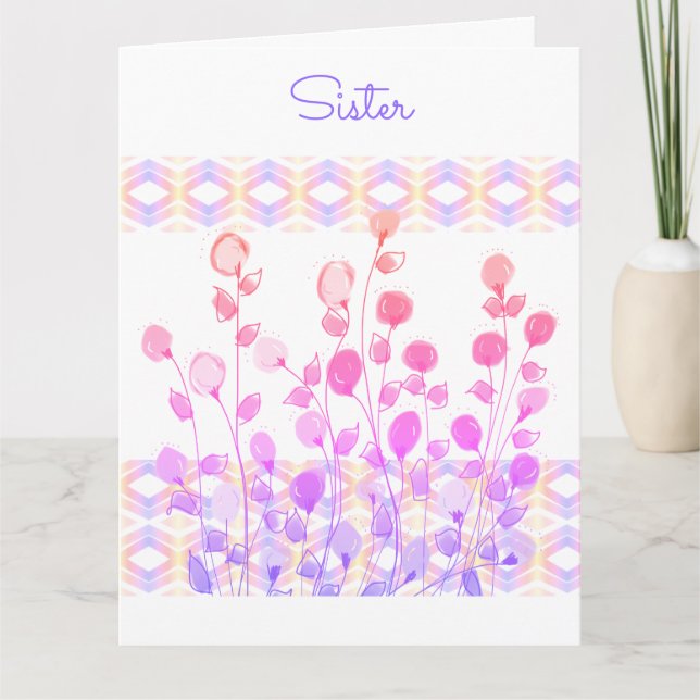 Carte Une soeur voeux d'anniversaire (Devant)