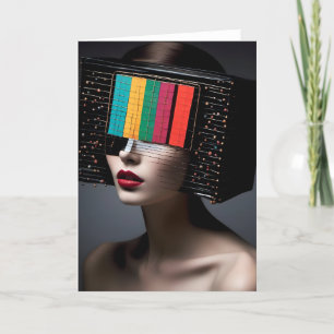 Carte Une Tête de TV couleur femme Toutes les occasions
