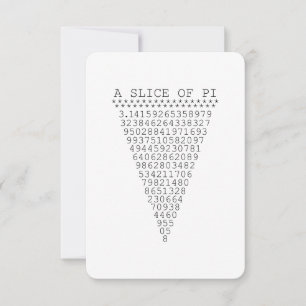 Carte Une tranche de numéros Pi