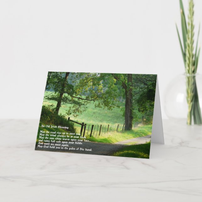 Carte Une vieille bénédiction irlandaise.-Paysage vert (Devant)
