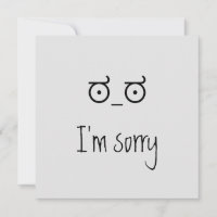 Carte Unicode im désolé. carte de remerciements