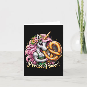 Carte Unicorn allemand Drindl Pretzel Power Funny Kids