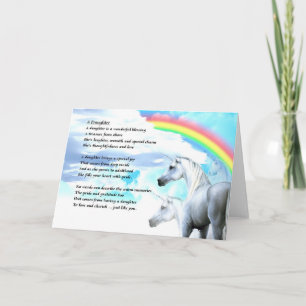 Carte Unicorn Design - Poème fille