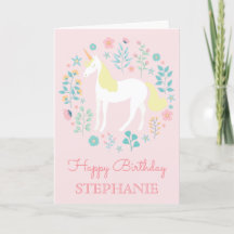 Unicorn Floral Blush rose Personnalisé Anniversair