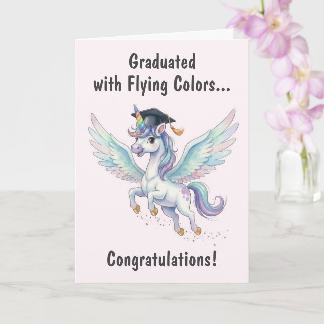 Carte Unicorn Graduation (Orchidée)