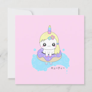 Carte Unicorne arc-en-ciel