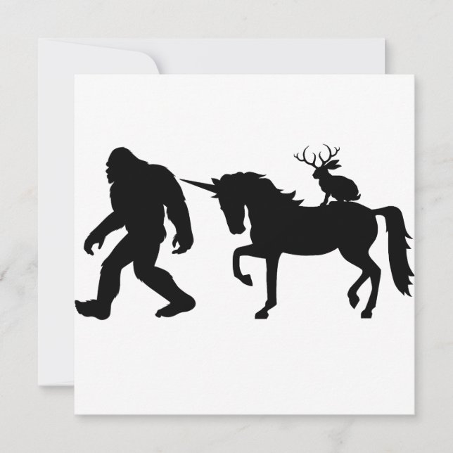 Carte Unicorne, Bigfoot, Jackalope (Devant)