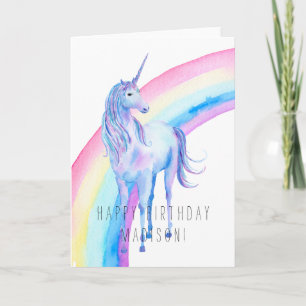 Carte Unicorne blanche violette