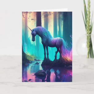 Carte Unicorne de fille personnalisée Joyeux anniversair