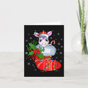 Carte Unicorne Drôle Femme Dans Chaussettes De Noël Père