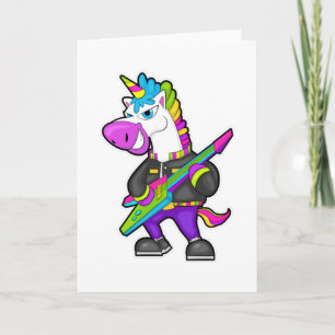 Carte Unicorne en tant que musicien avec guitare
