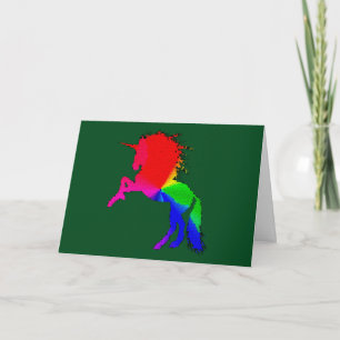 Carte Unicorne fière de design coloré en verre de tôle, 