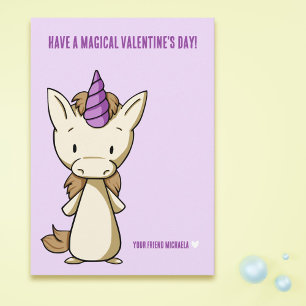 Carte Unicorne magique Saint Valentin