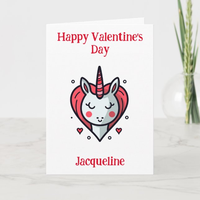 Carte Unicorne Valentine Funny personnalisée (Devant)