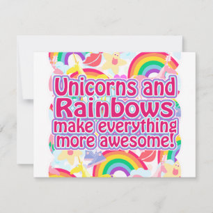 Carte Unicornes et Rainbows