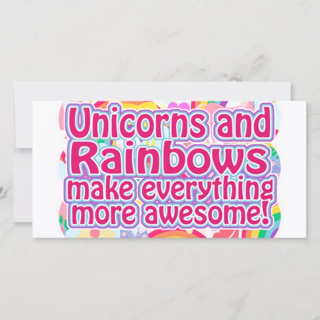 Carte Unicornes et Rainbows (Devant)