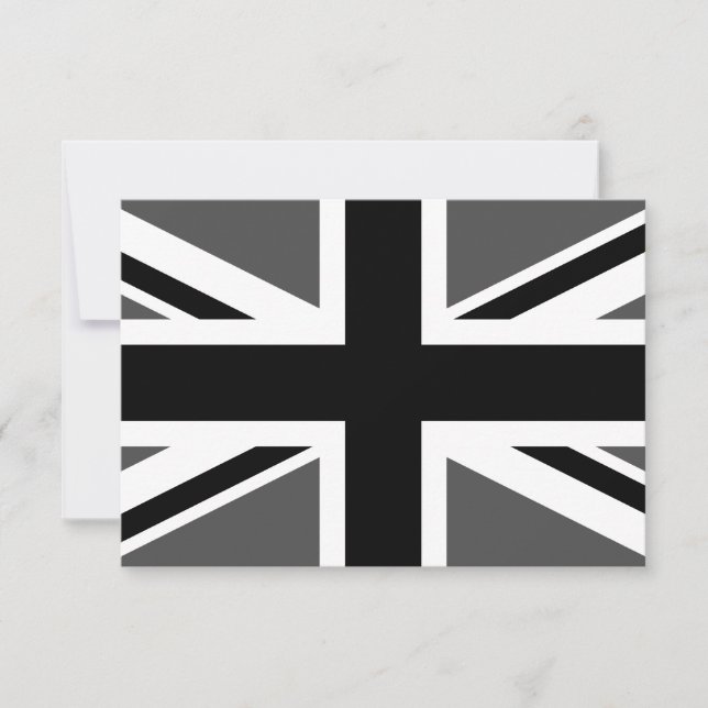 Carte Union Jack noire et grise (Devant)