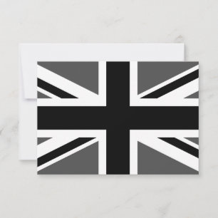 Carte Union Jack noire et grise