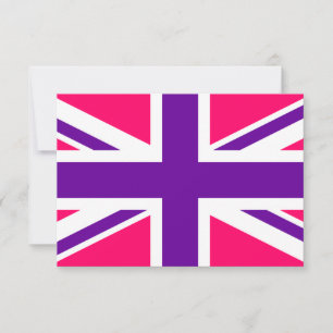 Carte Union Jack rose et violet