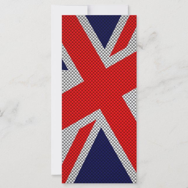 Carte Union Jack sur l'impression en fibre de carbone (Devant)